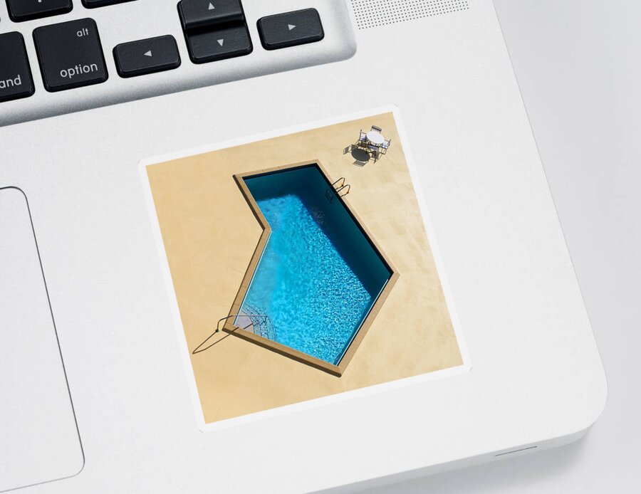 Swimming Pool Sticker featuring the photograph Pool Modern by Laura Fasulo
