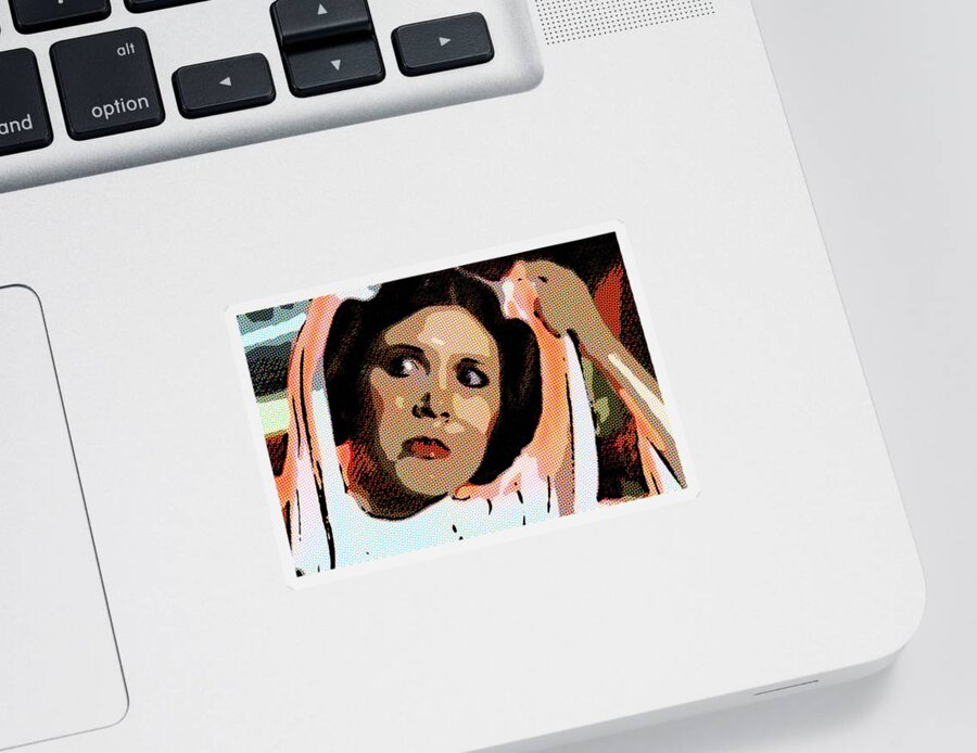 A New Hope Sticker featuring the digital art Pop Art Princess Leia Organa by SR Green