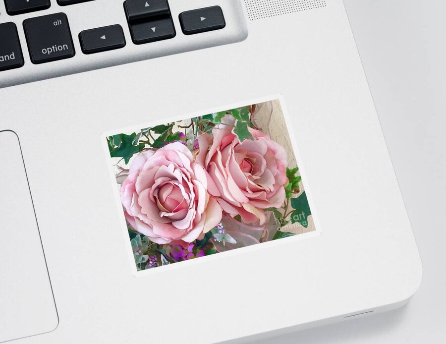 1000 Views Sticker featuring the photograph Porch Roses by Jenny Revitz Soper