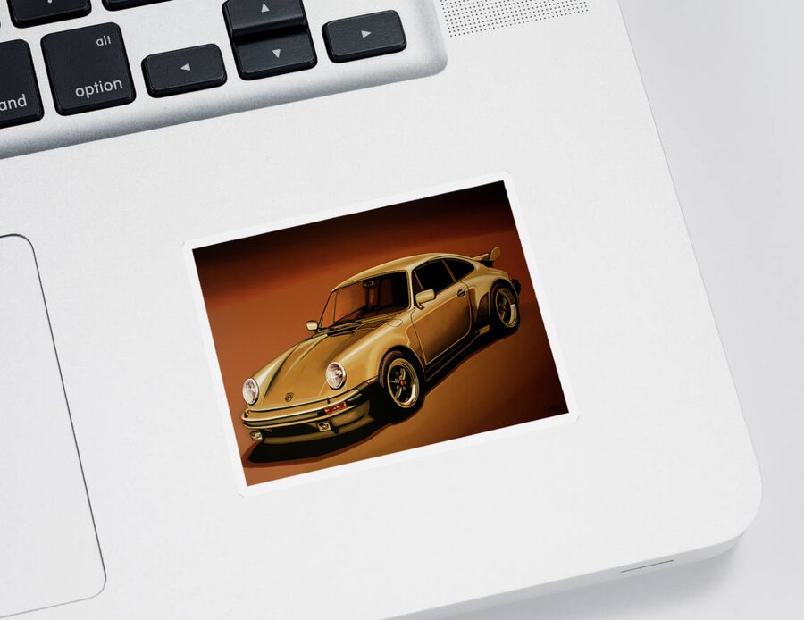 Porsche 911 Sticker featuring the painting Porsche 911 Turbo 1976 Painting by Paul Meijering