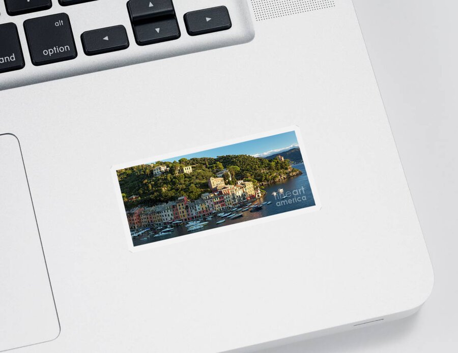 Portofino Sticker featuring the photograph Portofino Morning Panoramic by Brian Jannsen