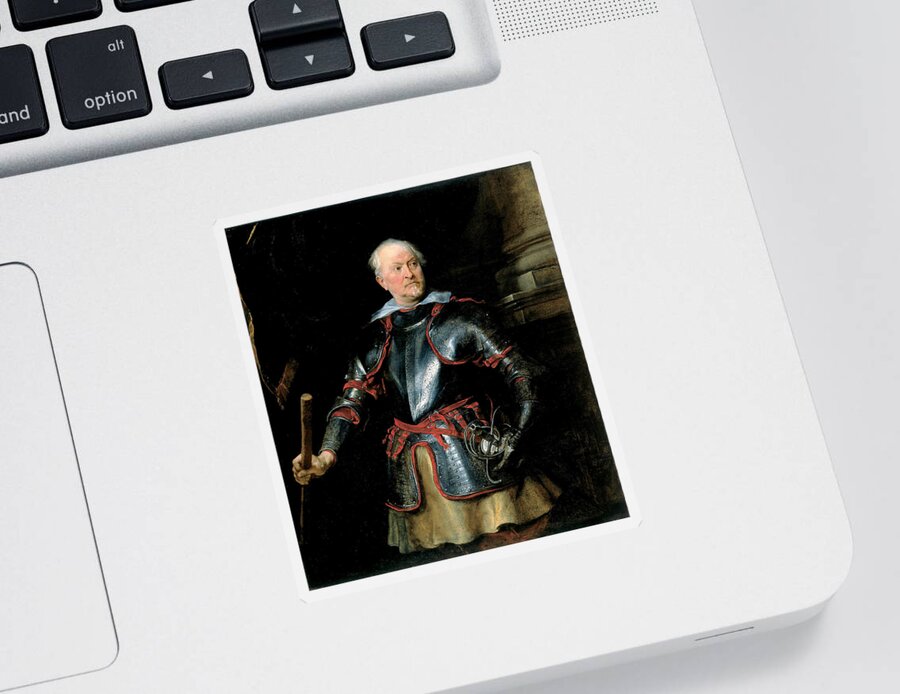 Anthony Van Dyck Sticker featuring the painting Portrait of a Man in Armor #2 by Anthony van Dyck
