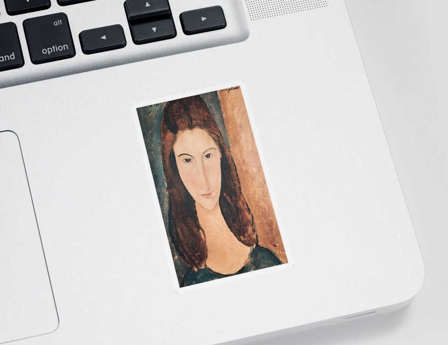 Portrait Sticker featuring the painting Portrait of a Young Girl by Amedeo Modigliani