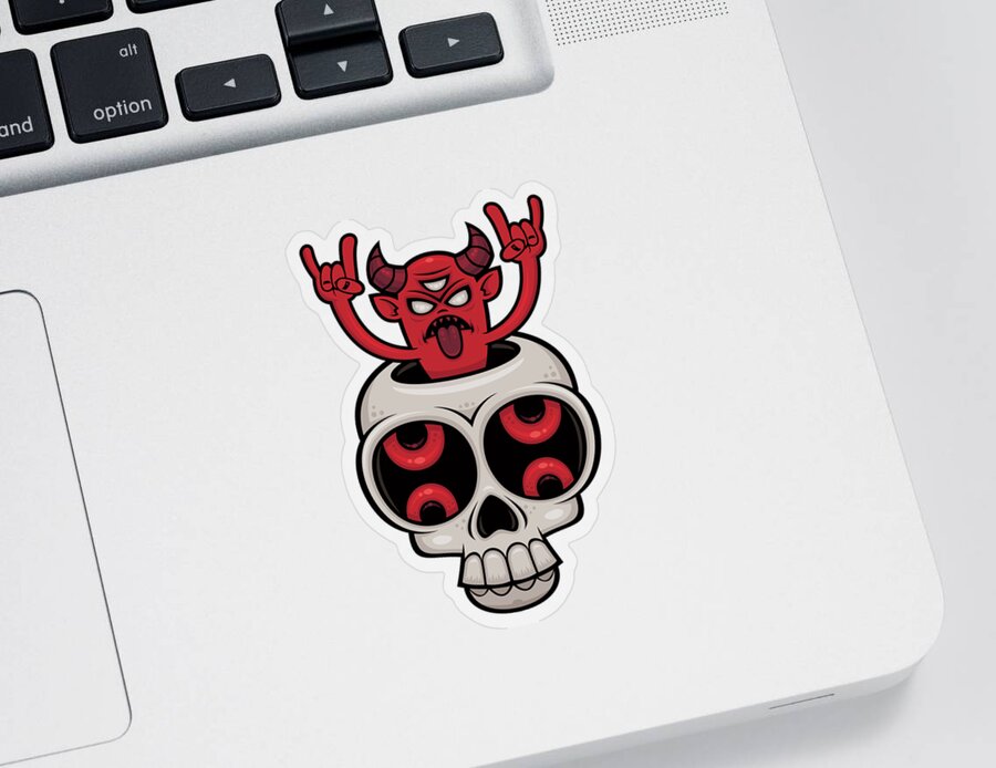 Skull Sticker featuring the digital art Possessed by John Schwegel