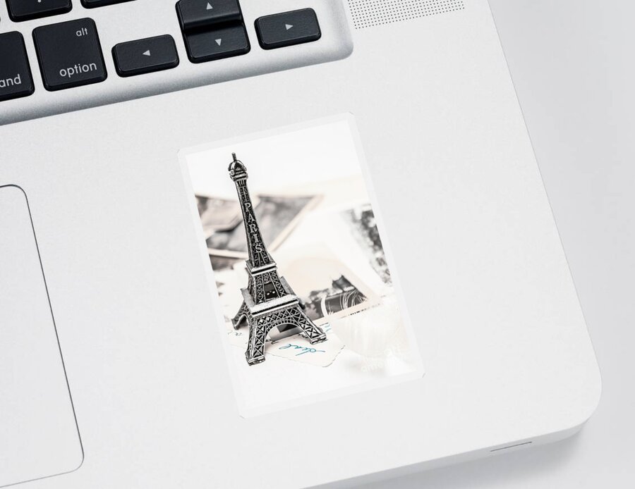 Postcard Sticker featuring the photograph Postcards and letters from Paris by Jorgo Photography