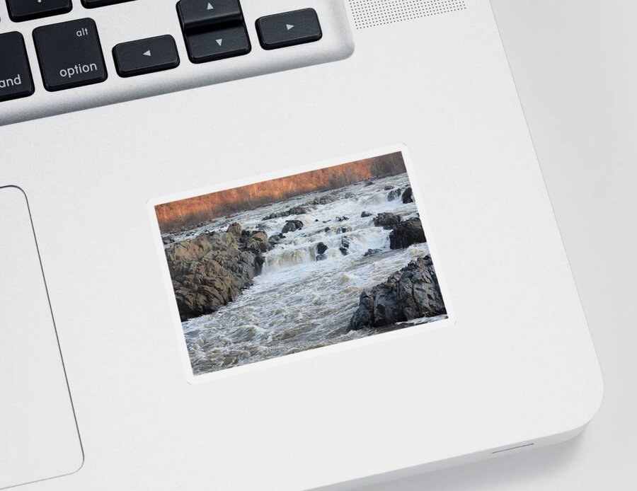 Potomac Sticker featuring the photograph Potomac - The Rapids at Great Falls by Ronald Reid