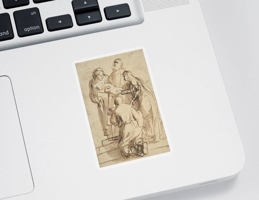 17th Century Art Sticker featuring the drawing Presentation in the Temple by Peter Paul Rubens
