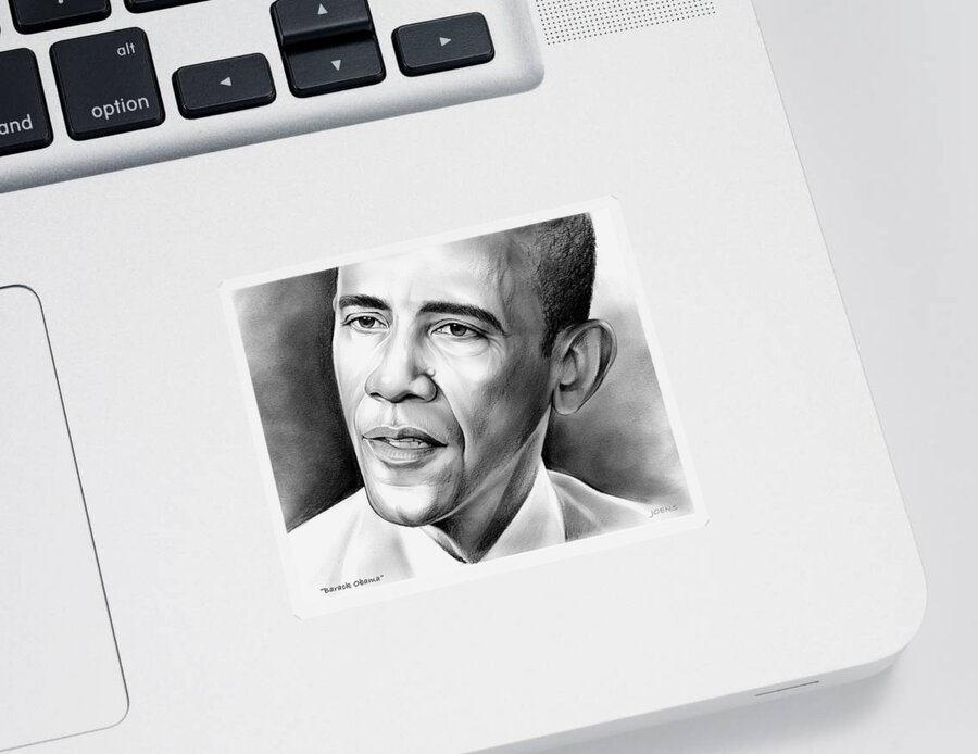 President Sticker featuring the drawing President Barack Obama by Greg Joens