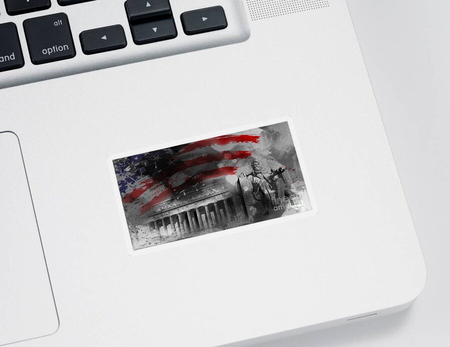 American Sticker featuring the painting President Lincoln by Gull G