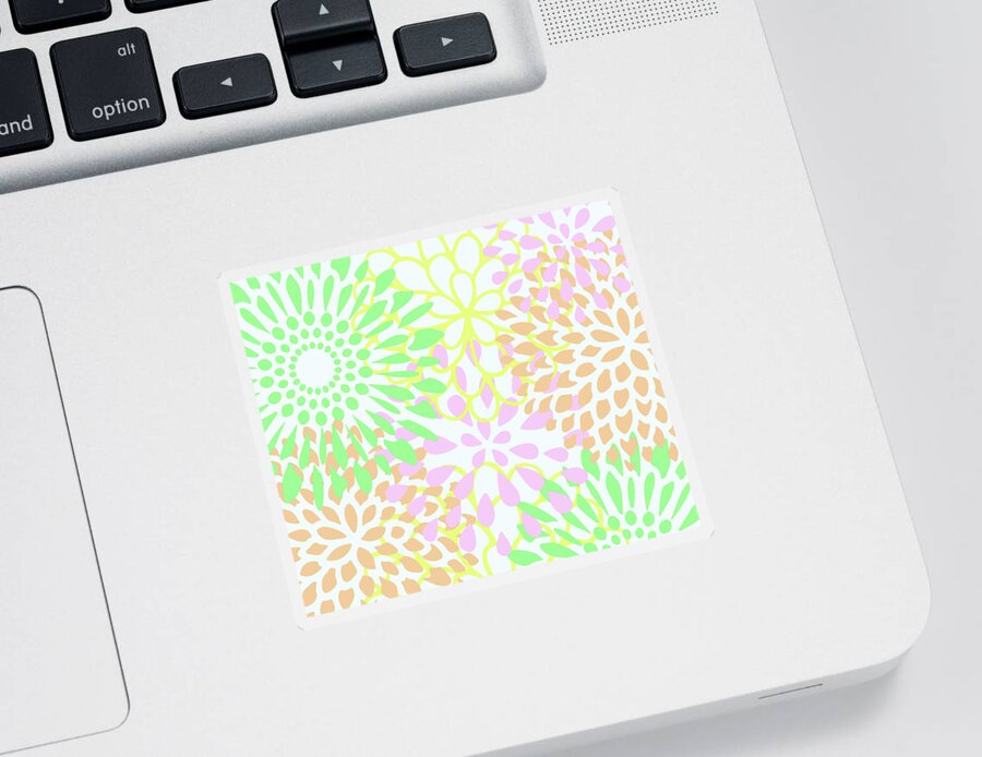 Pastel Colors Sticker featuring the digital art Pretty Pastels by Inspired Arts