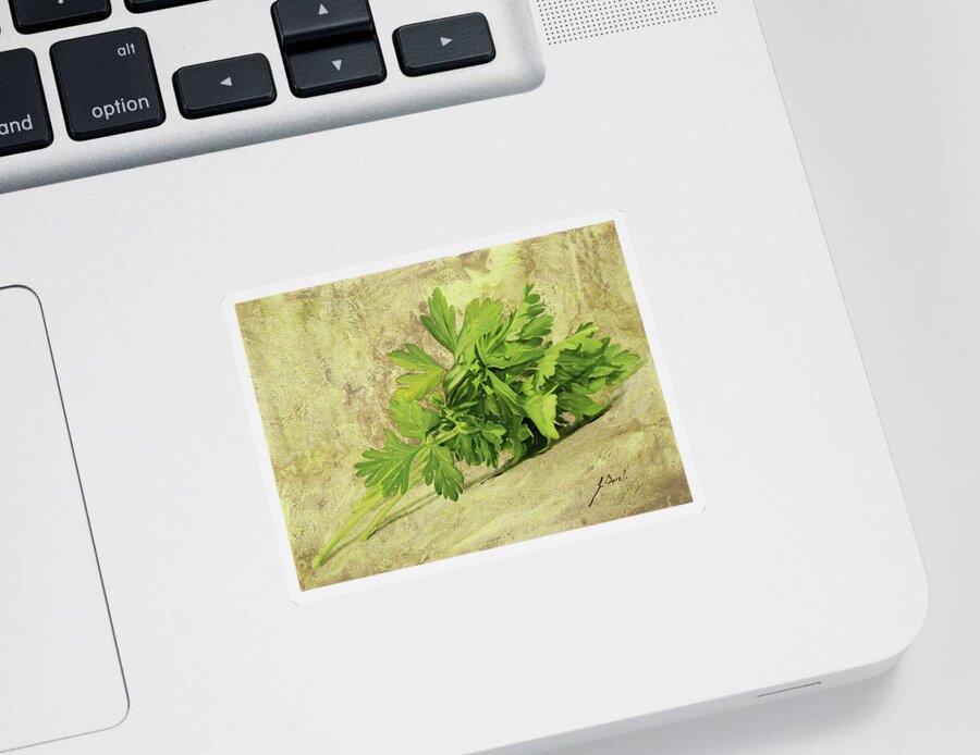 Parsley Sticker featuring the painting Prezzemolo by Guido Borelli