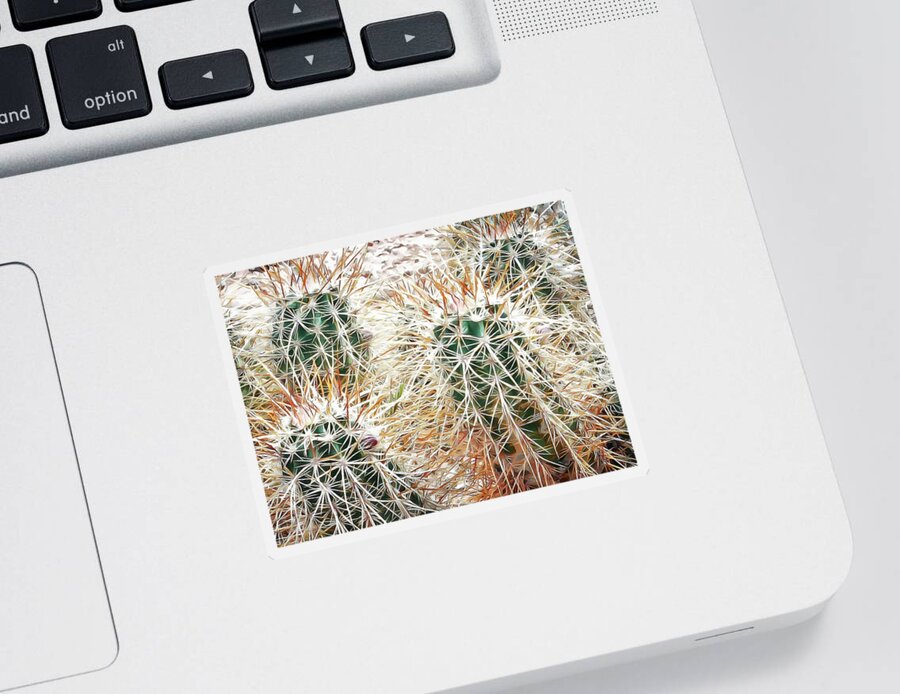 Cactus Sticker featuring the digital art Prickly Protection by Leslie Montgomery