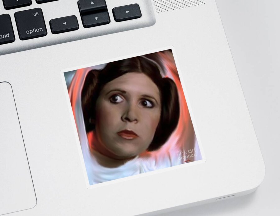 Star Wars Sticker featuring the painting Princess Leia by Jack Bunds