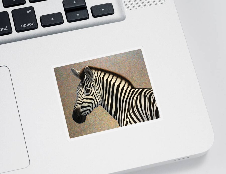 Zebra Sticker featuring the painting Principled by James W Johnson