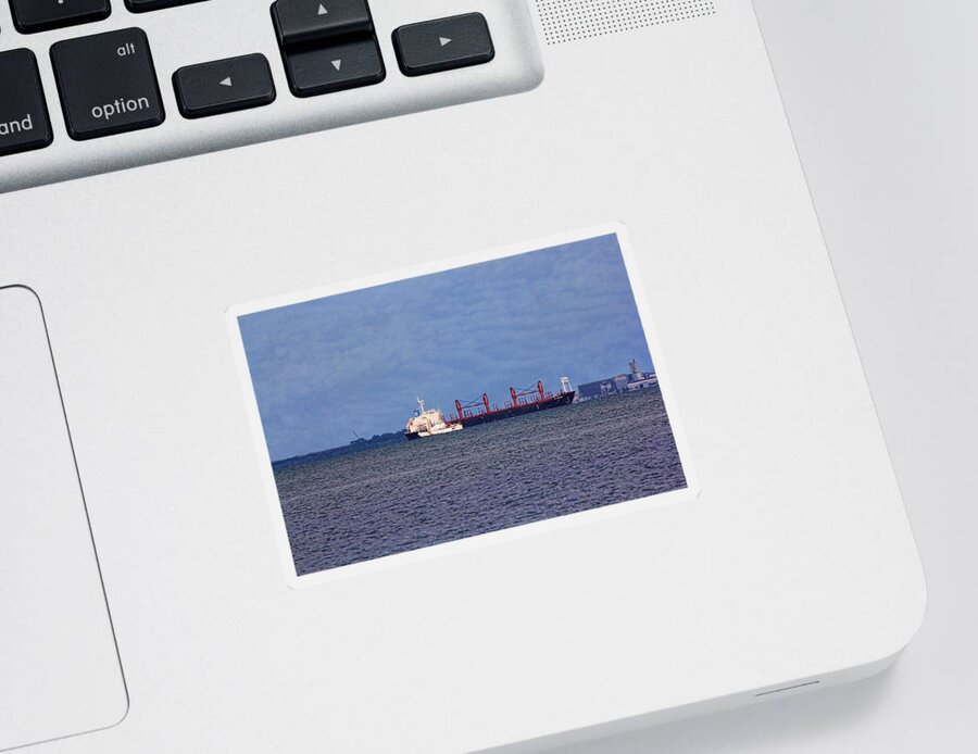 Cargo Ship Sticker featuring the photograph Protecting The Homeland by H H Photography of Florida by HH Photography of Florida