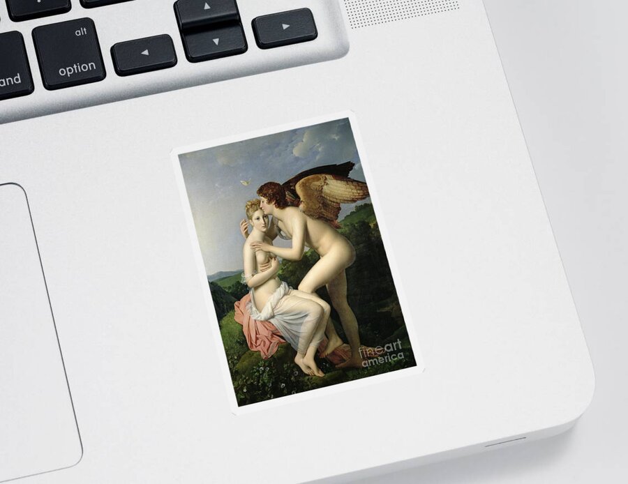 Psyche Sticker featuring the painting Psyche Receiving the First Kiss of Cupid by Francois Gerard