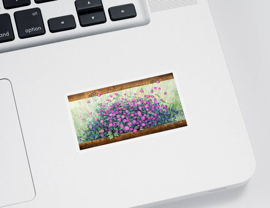 Flowers Sticker featuring the painting Purple and Pink Flowers by Robert Corsetti