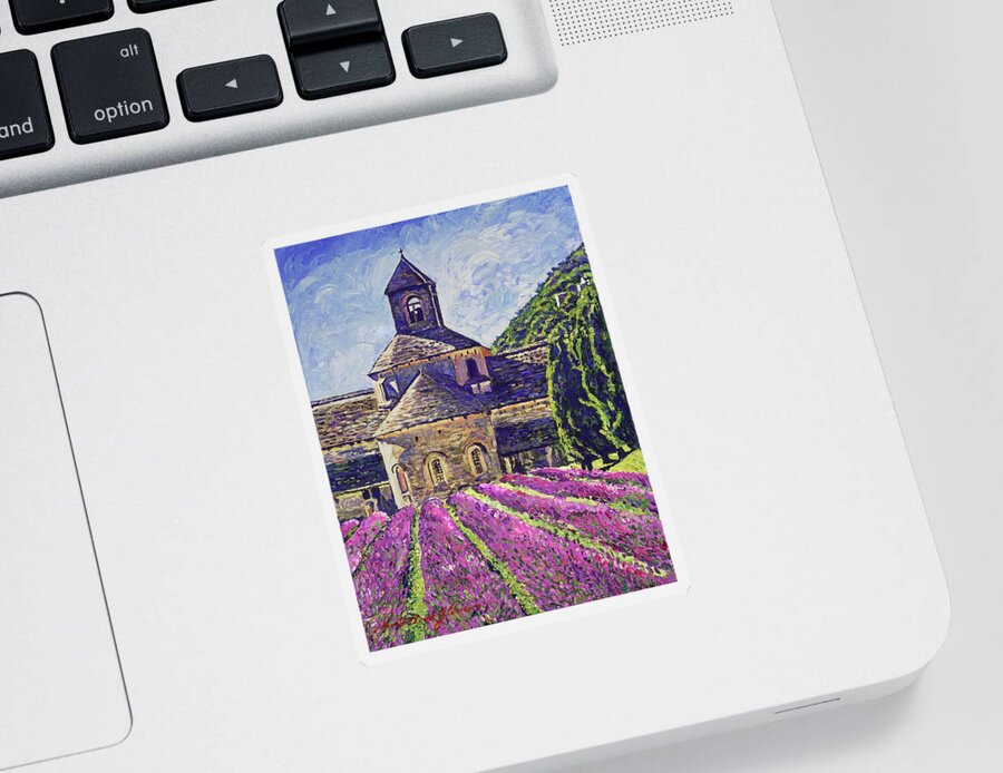 Impressionist Sticker featuring the painting Purple Gardens Provence by David Lloyd Glover