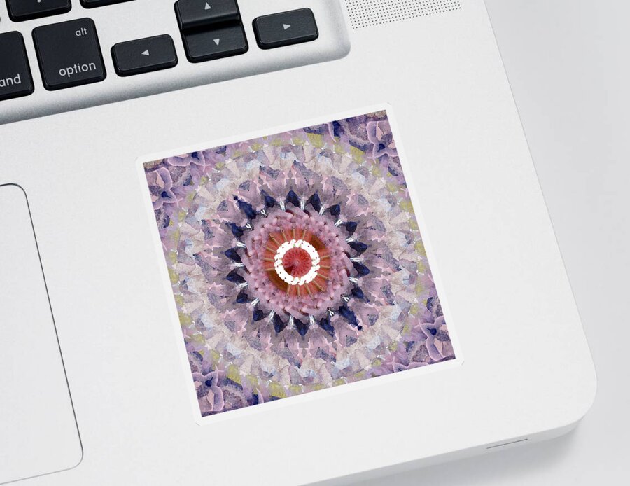 Purple Sticker featuring the painting Purple Mosaic Mandala - Abstract Art by Linda Woods by Linda Woods