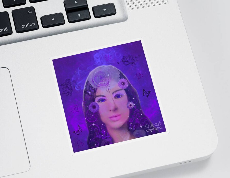 Purple Sticker featuring the digital art Purple Passion by Diamante Lavendar
