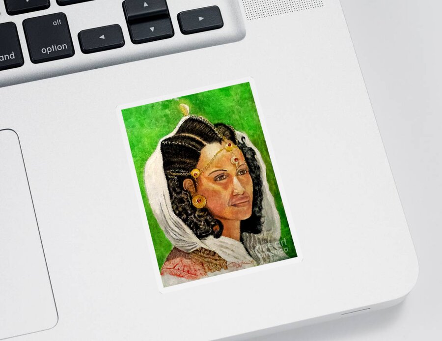 Women Sticker featuring the painting Queen Hephzibah by G Cuffia