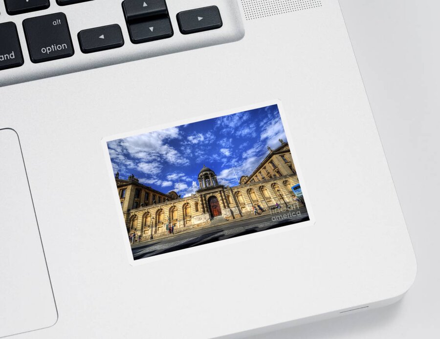 Yhun Suarez Sticker featuring the photograph Queens College - Oxford by Yhun Suarez