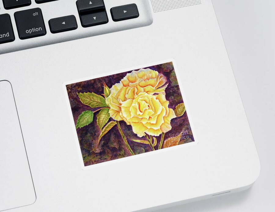 Rose Sticker featuring the painting Ramblin Rose 2 by Kathryn Duncan