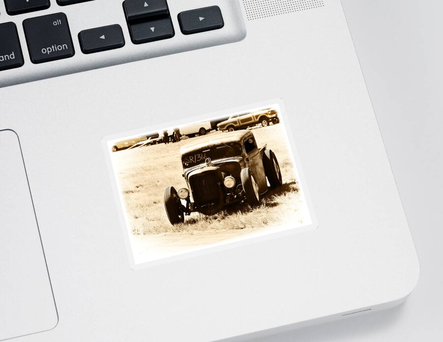 Rat Rod Sticker featuring the photograph Rat Rod Pickup Truck by Mike Martin