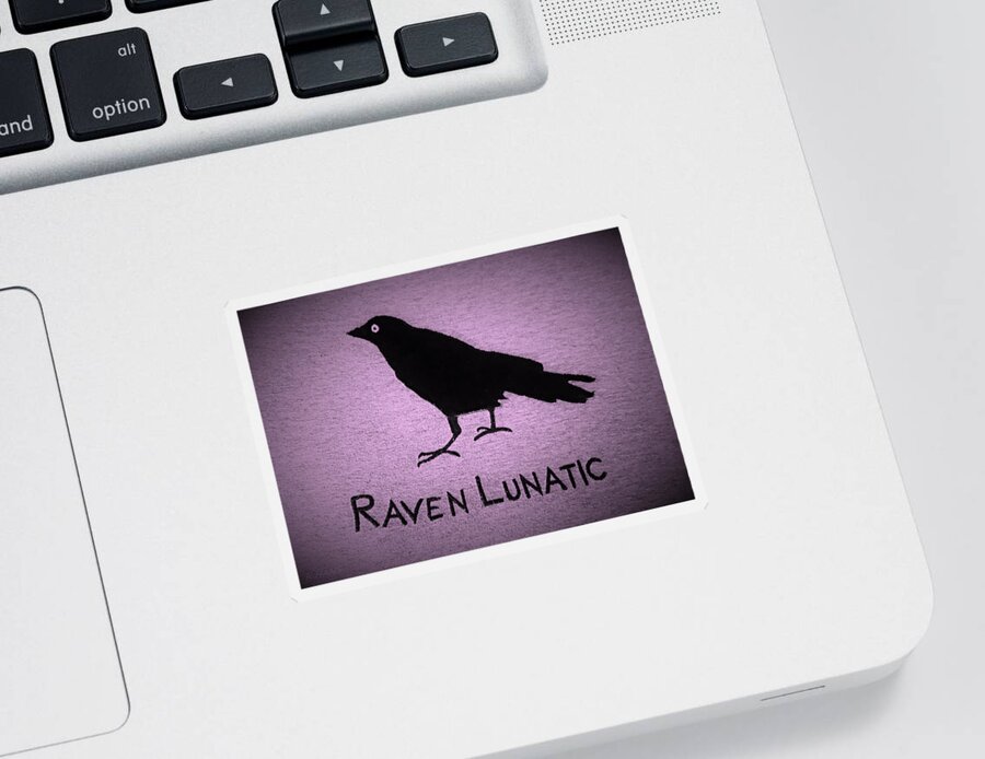 Bird Sticker featuring the photograph Raven Lunatic Pink by Rob Hans