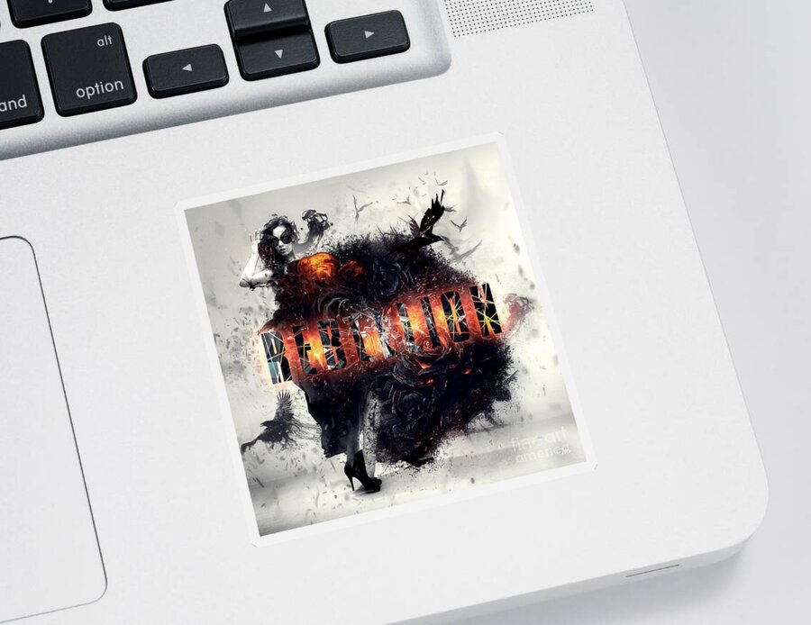 Rebellion Sticker featuring the digital art Rebellion by Mo T