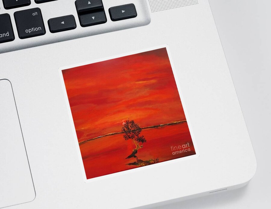 Acrylic Landscape Sticker featuring the painting Reflection by Denise Morgan