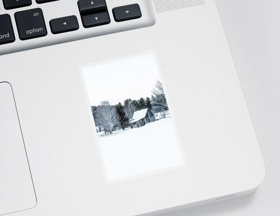 Etna Sticker featuring the photograph Remote Cabin in Winter by Edward Fielding