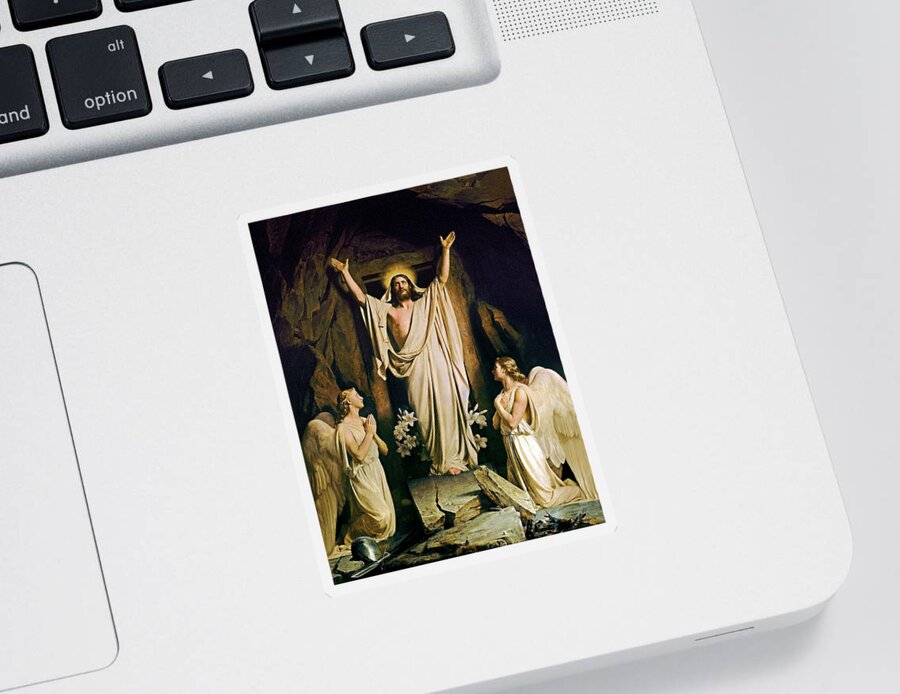 Resurrection Sticker featuring the painting Resurrection by Carl Heinrich Bloch