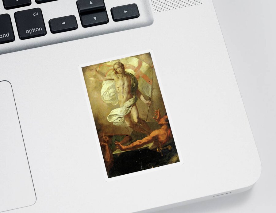 Daniele Crespi Sticker featuring the painting Resurrection of Christ by Daniele Crespi