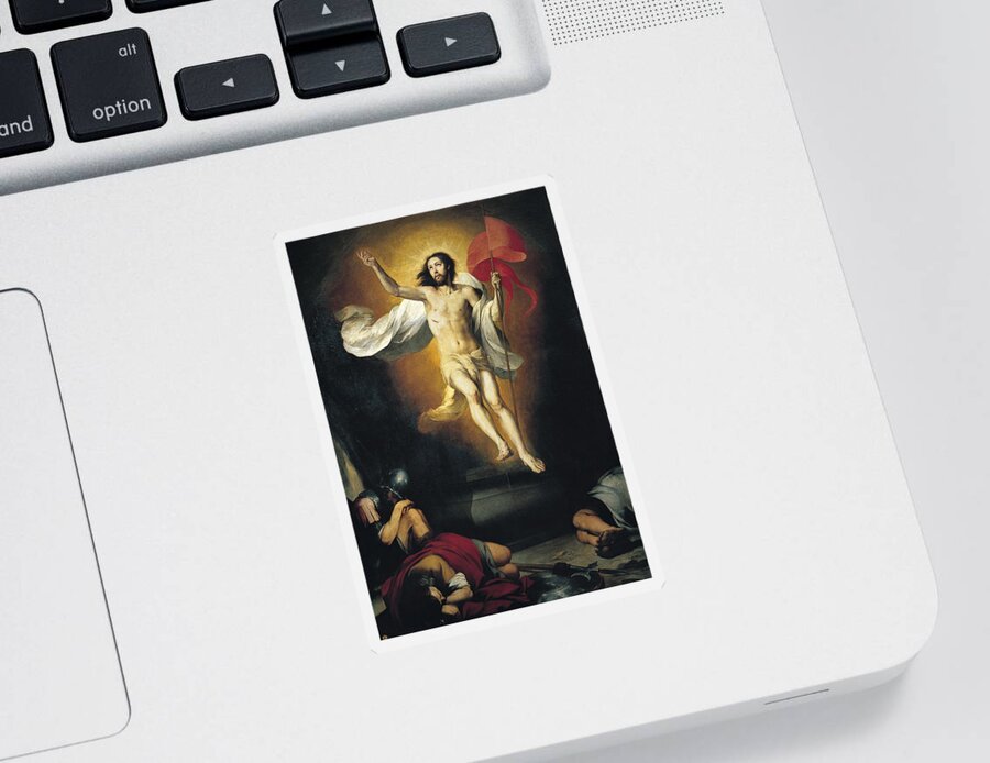 Bartolome Esteban Murillo Sticker featuring the painting Resurrection of the Lord by Bartolome Esteban Murillo