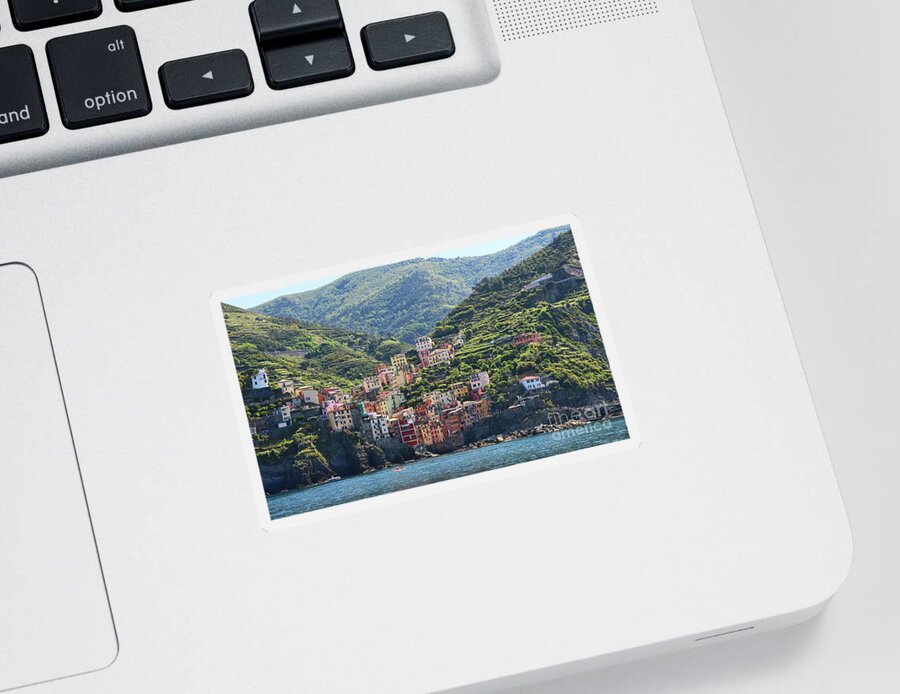 Cinque Terre Sticker featuring the photograph Riomaggiore 0576 crop by Jack Schultz