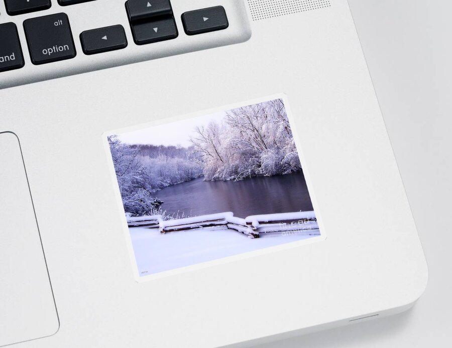 River Sticker featuring the photograph River In Winter by Phil Perkins