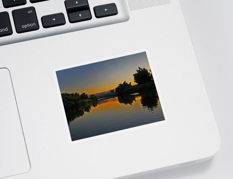 Rivers Sticker featuring the photograph River Sunset by Ernest Echols