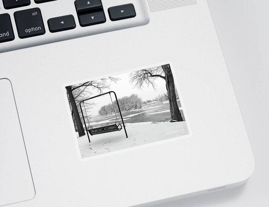 River View Sticker featuring the photograph River View in Winter 5303 by Jack Schultz