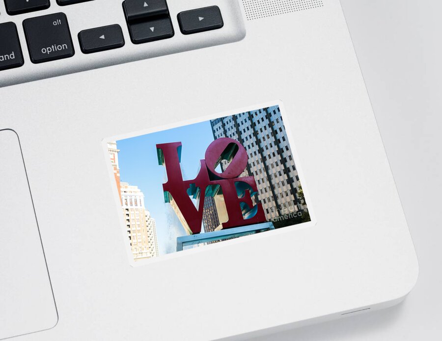 Love Sticker featuring the photograph Robert Indiana Love Sculpture by Thomas Marchessault