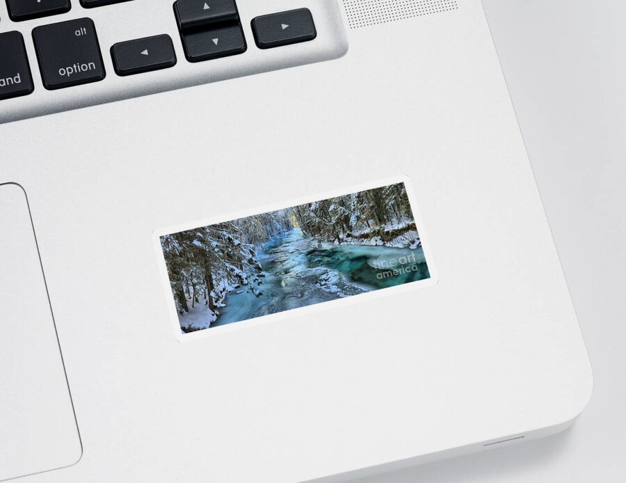 Robson River Sticker featuring the photograph Robson River Icy Waters Panorama by Adam Jewell