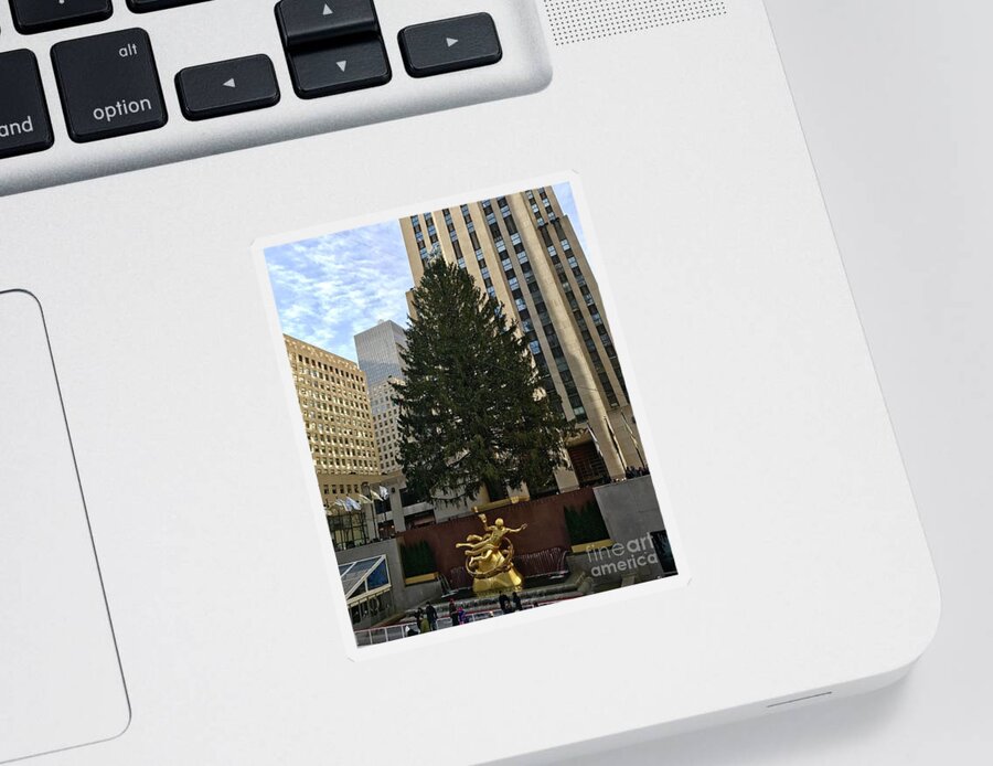 Christmas Tree Sticker featuring the photograph Rockefeller Center Christmas Tree by CAC Graphics