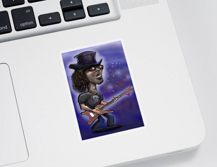 Rock Sticker featuring the painting Rockstar by Kevin Middleton