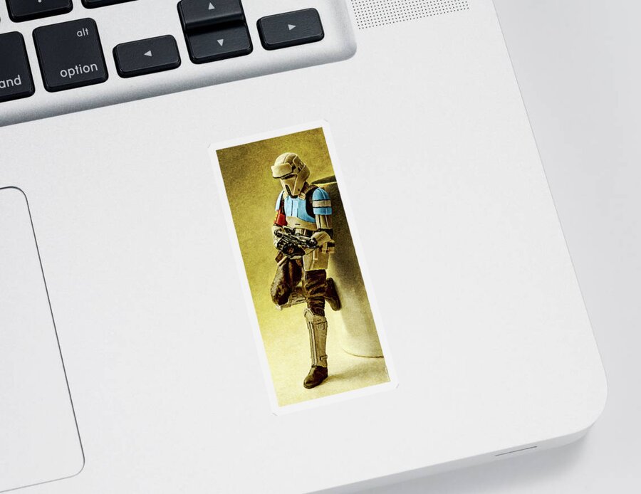 Rogue One Sticker featuring the digital art Rogue One Scarif Stormtrooper - Narrow version by Weston Westmoreland