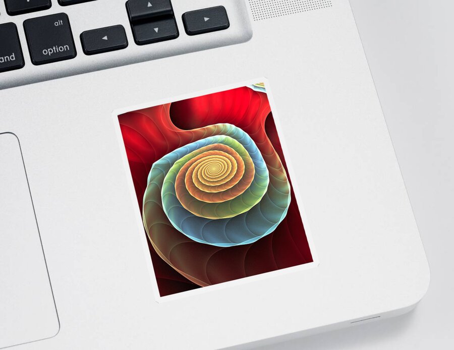 Spiral Sticker featuring the digital art Rolling Spiral by Anastasiya Malakhova