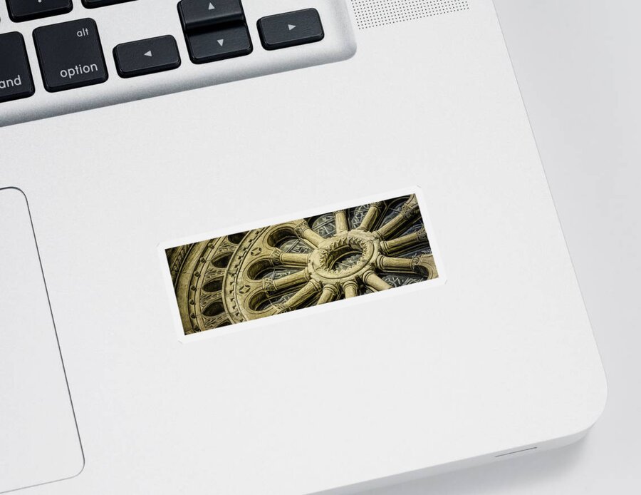Scott Norris Photography Sticker featuring the photograph Romanesque Wheel by Scott Norris