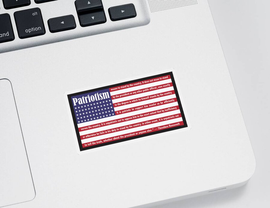 President Sticker featuring the drawing Roosevelt Patriotism by Greg Joens