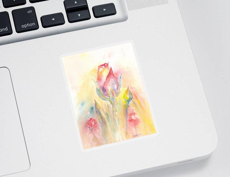 Roses Sticker featuring the painting Rose Garden Two by Elizabeth Lock