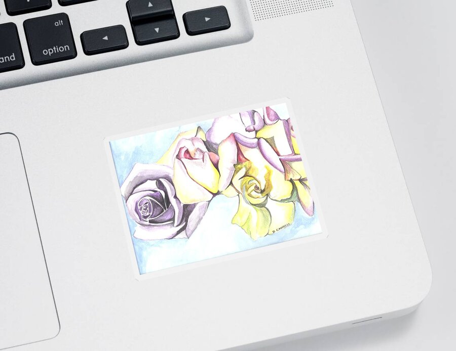 Love Sticker featuring the painting Roses study by Darren Cannell