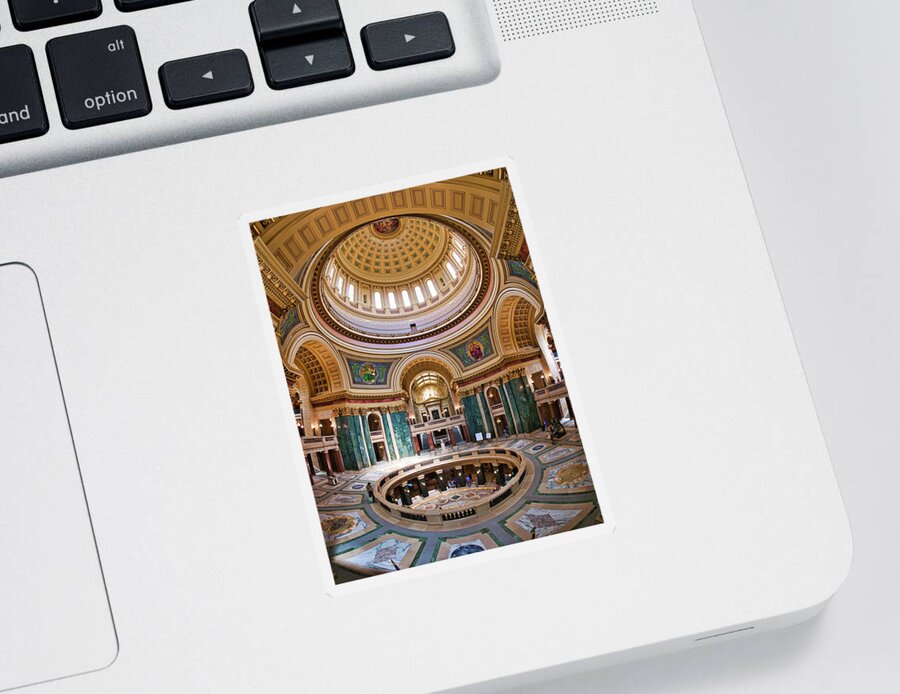 Madison Sticker featuring the photograph Rotunda - Capitol - Madison - Wisconsin by Steven Ralser